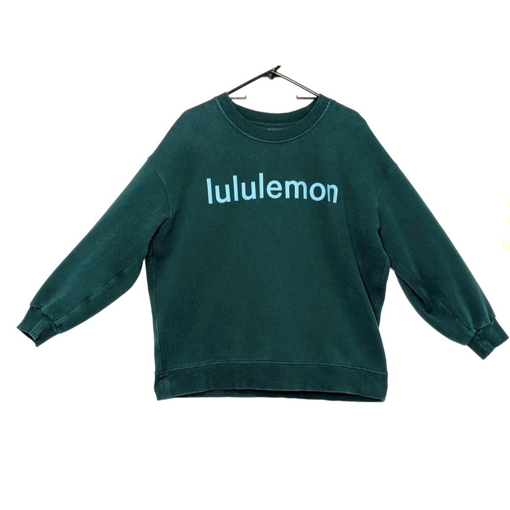 Lululemon Womens Size 10 Storm Teal Perfectly Oversized Crew Fleece